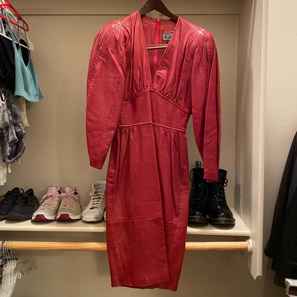 Michael Hoban North Beach Leather Vintage Dress